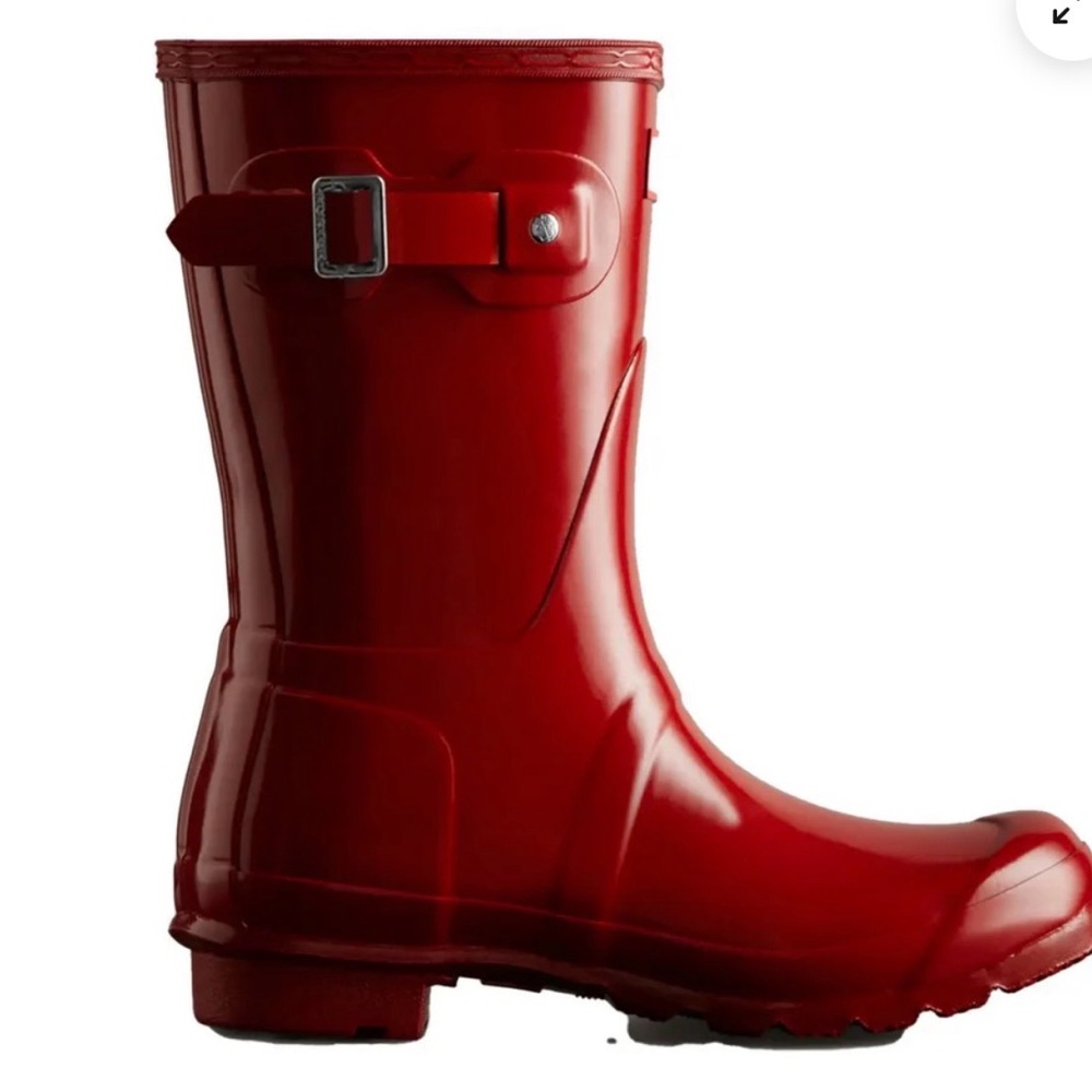 Hunter Red Gloss Short Rain Boots